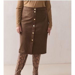 brown suede skirt! New with tags!